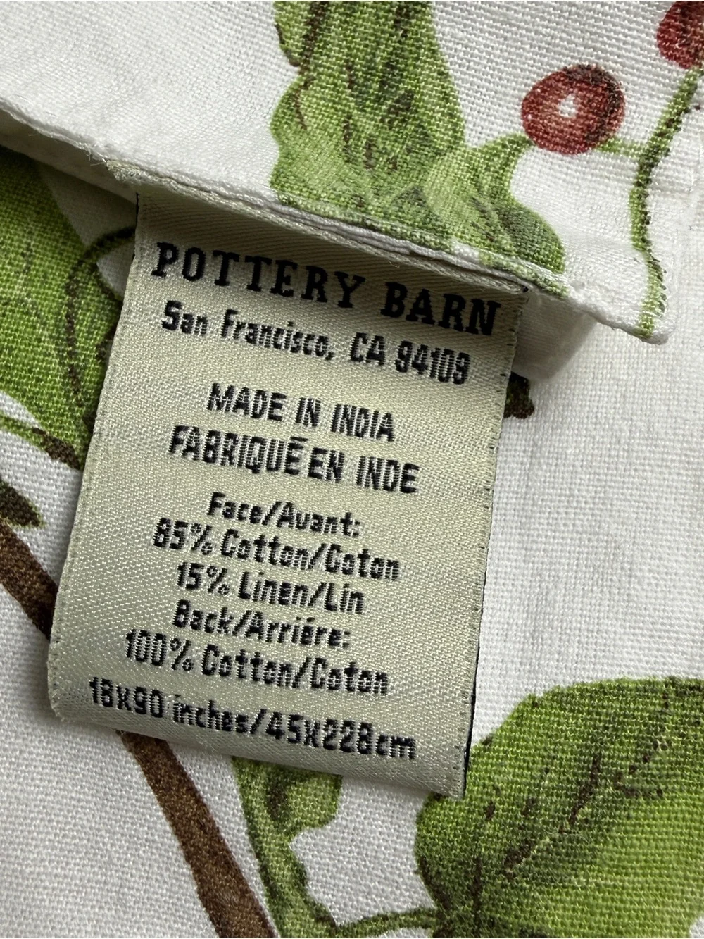 Pottery Barn Spring Sparrow Table Runner Green, Red, Blue, Yellow, Brown **READ